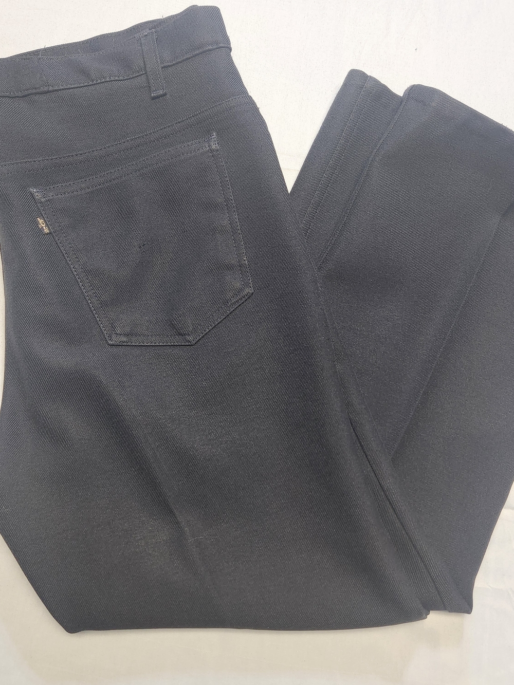 Vtg Levis Pants Mens Black Bootcut Dacron Western GOLD tag 38x30 Hemmed